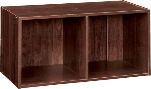 ClosetMaid Cubeicals 2-Cube Storage Shelf Organizer, Stackable or Wall-Mountable, Easy Assembly, Dark Cherry Finish