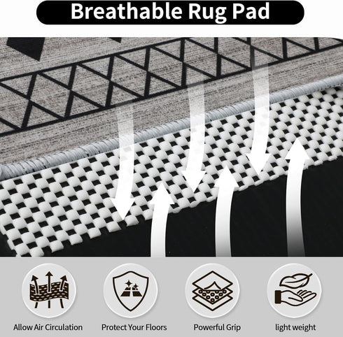 FestiCorp Non Slip Rug Pads 2x3 Ft, Anti-Skid Carpet Rug Mats for Under Rugs on Hard Surface Floors