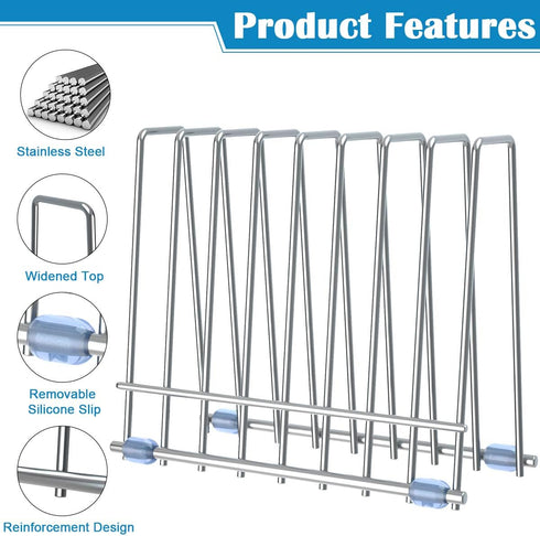 IDEATECH Bags Rack, Stainless Steel Drying Rack for Bags, Desktop Storage Organizer, Kitchen Storage (Silver)