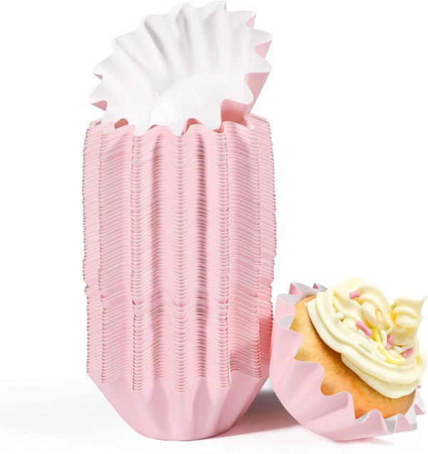 Cupcake Liner, 100 Count Standard Muffin Wrappers, Non-stick Greaseproof Baking Cups for Wedding, Baby Shower