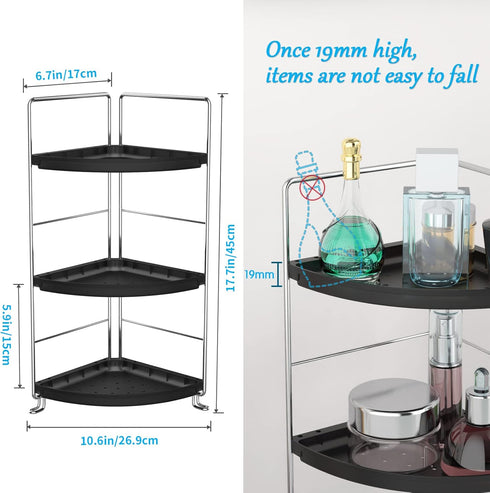 3-Tier Countertop Counter-Kitchen Corner Bathroom Sink Organizer Storage Shelf Stackable Organizer for Cosmetics