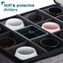 Wine Glass Storage Box with Dividers – Quilted and Stackable Stemware Storage Cases, Service of 12 Glassware Storage