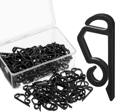 Marsui 120 Pieces Christmas Light Clips, Outdoor Gutter Hooks for Hanging String Lights (Black)