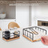 Flat Napkin Holder, Metal Kitchen Napkin Holder with Weighted Tension Arm and Seasoning Storage for Dining Room