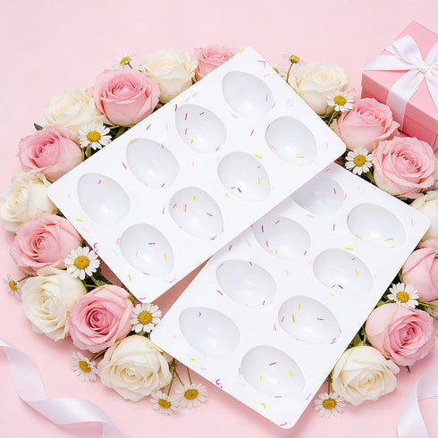 Rthjsfj 8-Cavity 2Pcs Easter Egg Shape Silicone Molds, Food-grade Baking Supplies for DIY Cake Decoration, Chocolate