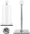 Ulable Bling Silver Paper Towel Holder Stand with Square Base, Toilet Roll Filled