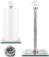 Ulable Bling Silver Paper Towel Holder Stand with Square Base, Toilet Roll Filled