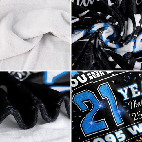 21st 21st 21 Birthday Gift for Him Birthday Gift Blanket, Year Old Birthday Gifts for Men