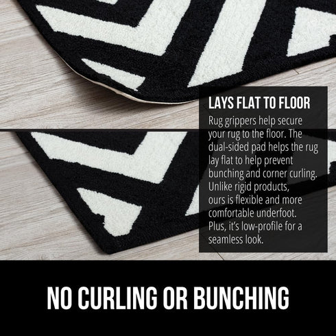 Gorilla Grip 16 Pack Rug Gripper Pads - Reusable Dual-Sided Flexible Sticky Pads to Keep Area Rugs in Place
