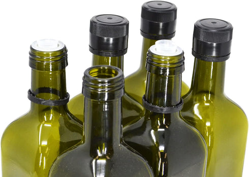 750ml Pack 6 nicebottles Olive Oil Bottles with Cap & Pourer Fitment, Green,