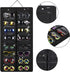 AROUY Sunglasses Organizer with 16 Felt Slots, Dust Proof Wall Pocket Glasses Holder, Black, Sturdy Rope and Metal Hook