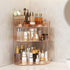 Corner Bathroom Counter Organizer with Makeup Brush Holder & Toothbrush Holders, Makeup