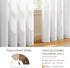 Melodieux White Semi Sheer Curtains, 63 Inch Length for Bedroom Living Room, 2 Panels, Light Filtering Drapes