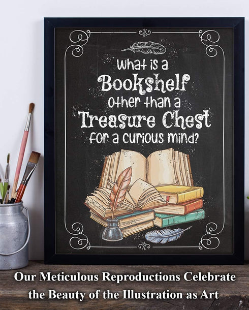11x14 What is a Bookshelf Other Than a Treasure Chest for a Curious Mind - Great Bookshelf and Library Decor