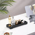 Luxspire Resin Black Bathroom Vanity Tray, 11 x 4 Inch Kitchen Sink Organizer for Candles, Soap, Towel, Jewelry Dish