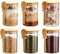 Recceng 6 Pack Glass Jars with Bamboo Lids and Spoons for Loose Leaf