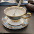 YBK Tech Euro Style Bone China Cup & Saucer Set, Ceramic Tea Coffee Cup for Home Kitchen