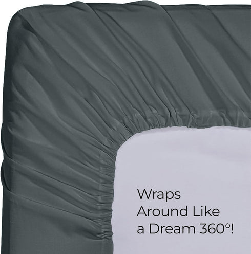 Utopia Bedding Twin Fitted Sheet, Deep Pocket, Soft Microfiber, Easy Care, 1 Fitted Sheet Only, Grey.