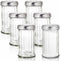 Tebery 6 Pack Glass Retro Cheese Spice Herb Seasoning Shakers with Perforated Stainless Steel Lid, 12Oz