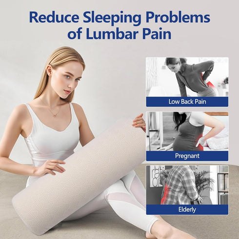 Cozyhealth 3.15"H*23.6"L - - Soft Lumbar Pillow for Sleeping, Memory Foam Back Lumbar Support Cushion for Lower Back