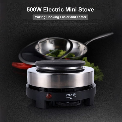 Mini Stove, Portable 500W Electric Hot Plate, Multifunction Home Heater (US Plug 110V) for Soup and Porridge