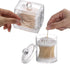 Tbestmax Plastic Qtips Holder, 10/7 OZ Cotton Ball/Swabs Dispenser, 3 Pcs Apothecary Jar Organizer for Bathroom Storage