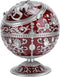 Vintage Windproof Ashtray with Lid, Metal Ball Cigarette Tabletop Ashtray in Wine Red Globe Fly Dragon Shape