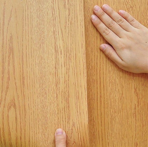 TOOLDECO Decorative Vinyl Sticker Peel Stick Wood Grain Wallpaper Countertop Paper (15.8X79Inch, Light Orange Shade)