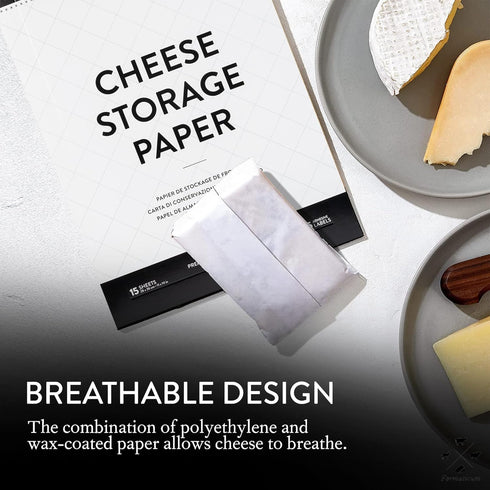 15-Pack 11 14 Formaticum Cheese Storage Wax Coated Paper - Porous Wax Sheets From France - Keep Cheese or Charcuterie