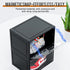 KEFA XL Shoe Storage Box Organizer, 6 Pack Clear Plastic Stackable Shoe Boxes for US 13 (Side 6 PACK BLACK)