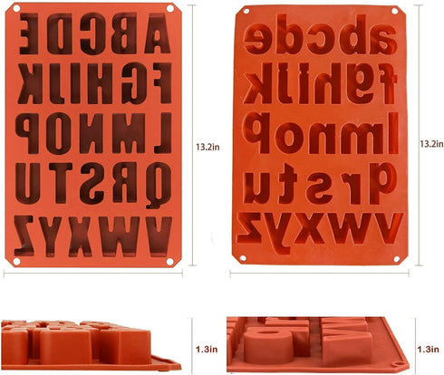2 Pack Uppercase Letters Crayon Mold Lowercase Alphabet Chocolate Baking Mold Resin Mold Cake Pan Handmade Soap Mold