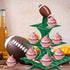 FRIDAY NIGHT Super Football Bowl Party Cardboard Cupcake Stands, Mini Cake Dessert Stand for Kid Birthday Supplies