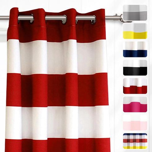Grommet 4th DriftAway Red Striped Room Darkening Curtains Patriotic Horizontal Stripe Classic Drapes for Bedroom Living