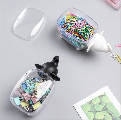 Cotton Ball Holder Dispenser 2-Pack, Cute Elephant Acrylic Qtip Containers with Lid for Bathroom Countertops