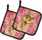 Caroline's Treasures BB9798PTHD German Shepherd #2 Love Pair of Pot Holders, Red Kitchen Heat Resistant