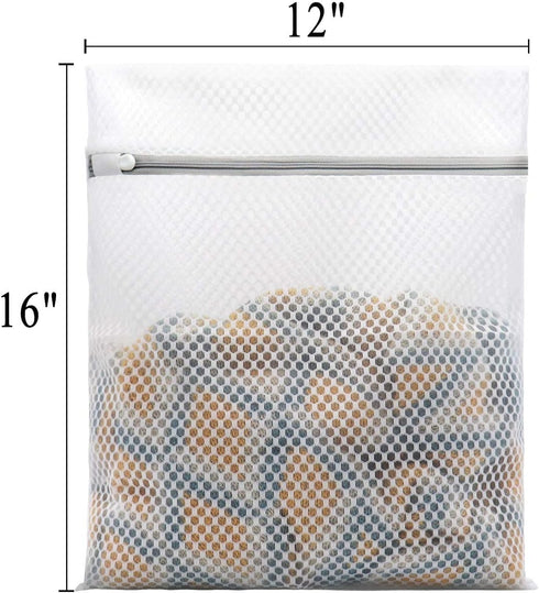 3Pcs Durable Honeycomb Mesh Laundry Bags for Delicates, 12 x 16 Inches (3 Medium)