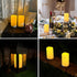 Set, 3.25" 6" NURADA Large Outdoor Solar Powered Candles - Flameless Pillar Waterproof Rechargeable Candle White Resin