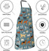 Perinsto Pet Dogs Grooming Waterproof Apron with 2 Pockets, Cute Animal Chef Bibs for Cooking, Baking