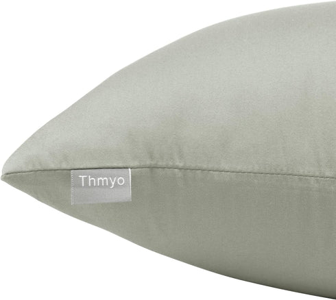 Thmyo 4-Pack 100% Cotton Decorative Throw Pillow Case, Grey, 20x20 Inch for Sofa Bedroom