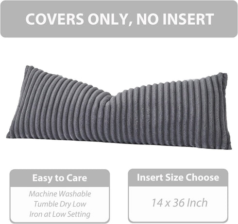 14x36 Inch Set 1 UGASA Long Lumbar Throw Pillow Cover of Super Soft Faux Fur Decorative Pillow Case Plush Flannel