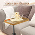 360 Adjustable C Shaped Side Table, C Table End Table with Wheels for Sofa, Swivel Sofa Table