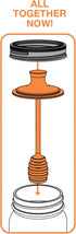 Jarware Orange Honey Dipper Lid for Regular Mouth Mason Jars, 16-Ounce