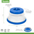 Tovolo Microwave Splatter Cover for Food, Small (Blue) - Collapsible & Vented Silicone Lid with Handle