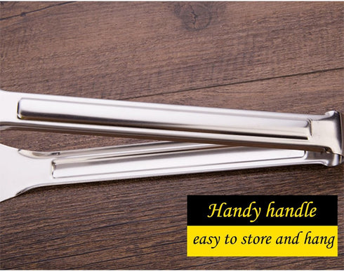 Tenta Kitchen Tongs - Stainless Steel Heavy Duty Serving Food Tongs for Frying, Cooking, BBQ (3 Pack)
