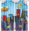 Super City Hero Window Curtains for Kids, City Skyline Buildings Cityscape Blackout