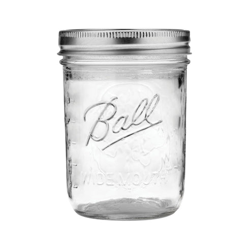 Ball Wide Mouth Mason Jars 16-oz with Lids & Bands | 2-Pack Pint