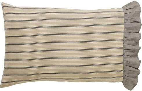 VHC Brands Sawyer Mill Tan Pillow Case Set – Standard Pillowcase Set of 2, 21x30, Dark Creme White.