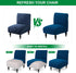 Armless Armless Blue,1PC) Accent Chair Cover Stretch Jacquard Accent Chair Covers Without Arms Washable Slipper Chair