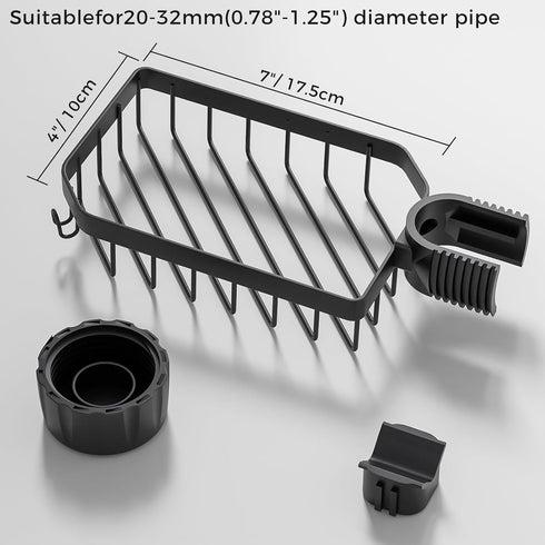 LONIN Sponge Holder Over Faucet Kitchen Sink Caddy Organizer, Stainless Steel Detachable Hanging Faucet Drain Rack