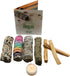 Smudge Kit Spiritual Set - White Sage, Cedar, 7 Chakra Sage, Palo Santo, Sandalwood Candle for Cleansing & Blessing